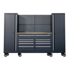 100" Rolling Tool Chest Workstation with Bench Top & Side Lockers