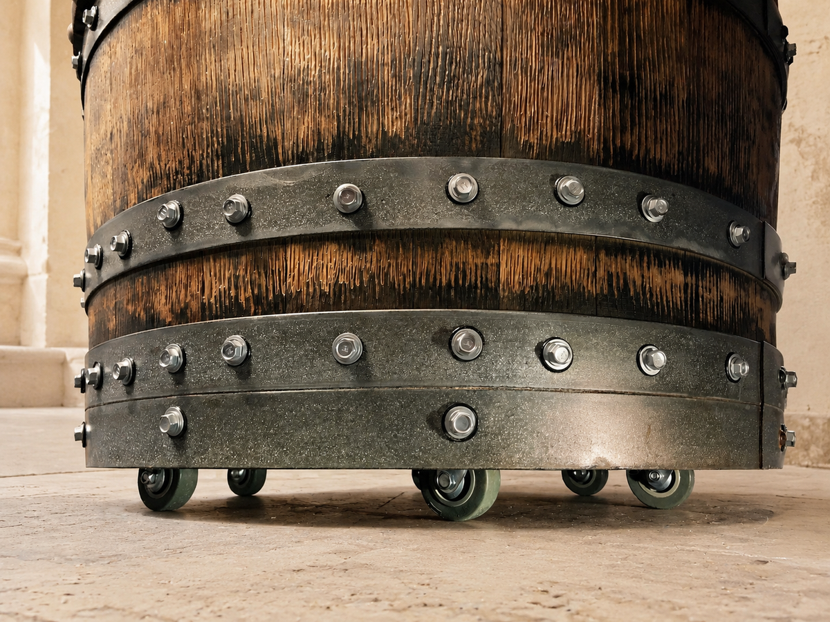 Whiskey & Wine Barrel Modern Table Set — Table and Chairs, Reclaimed Oak