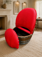 Whiskey & Wine Barrel Coffee Table Set — Full Round Table, 4 Chairs