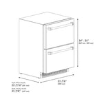 ZLINE 24" Touchstone 168 Can Outdoor-Rated Dual Refrigerator Drawer, Champagne Bronze, RDSOZ-ST-24-CB