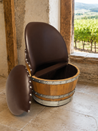 Whiskey & Wine Barrel Game Table Set — Poker Top and Dining Top Included, 6 Chairs