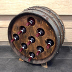 Whiskey & Wine Barrel Stave Wine Rack — 9-Bottle, Free-Standing