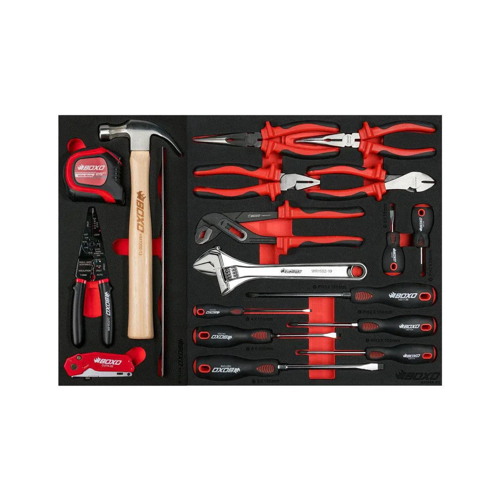BoxoUSA Pro Series Loaded 26" 6-Drawer Rolling Tool Box Combo (222-Piece Set)