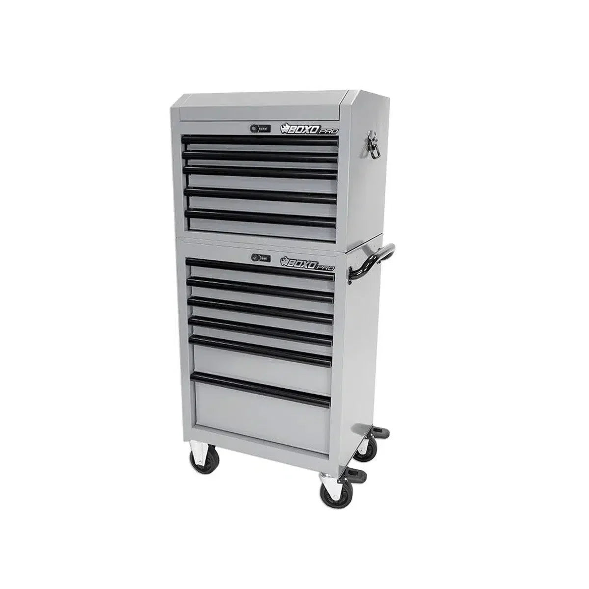 BoxoUSA Pro Series 26" 11-Drawer Rolling Tool Box Combo – Nardo Grey