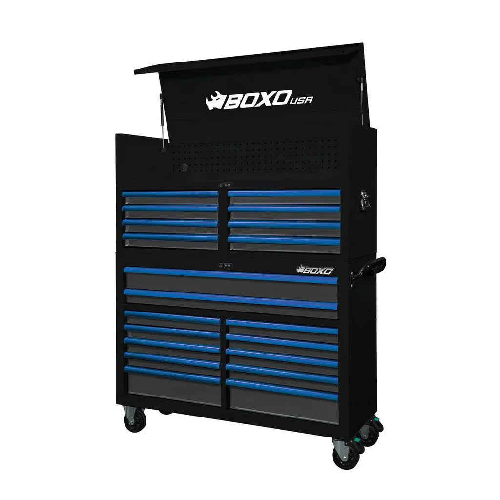 BoxoUSA Pro Series 53" 20-Drawer Rolling Tool Box Combo
