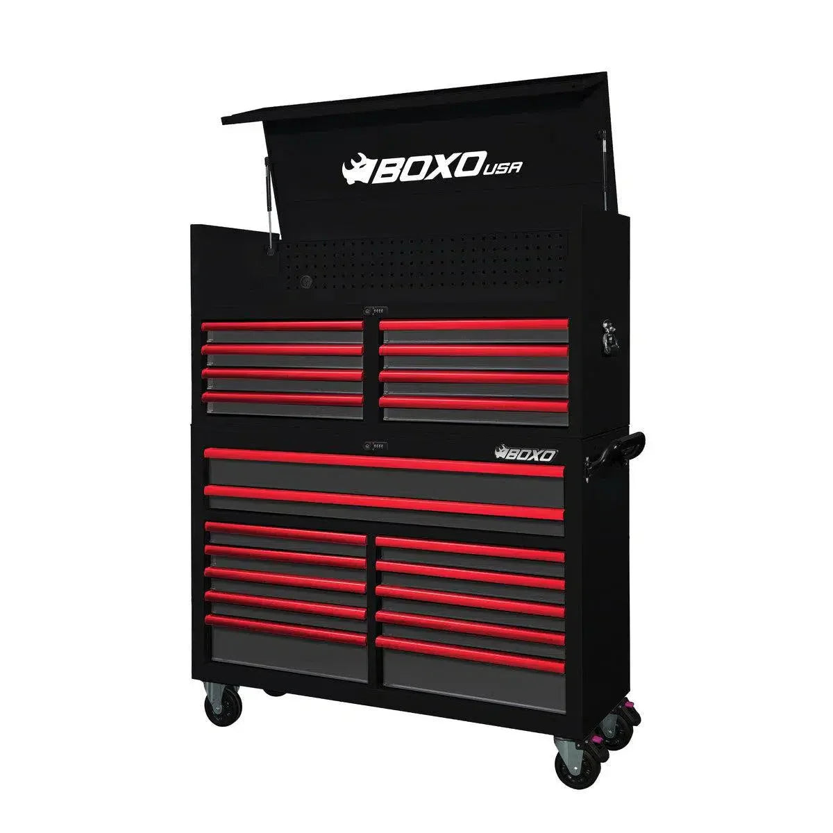 BoxoUSA Pro Series 53" 20-Drawer Rolling Tool Box Combo