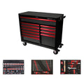 BoxoUSA Pro Series Loaded 45" 11-Drawer Rolling Tool Box Combo (222-Piece Set)