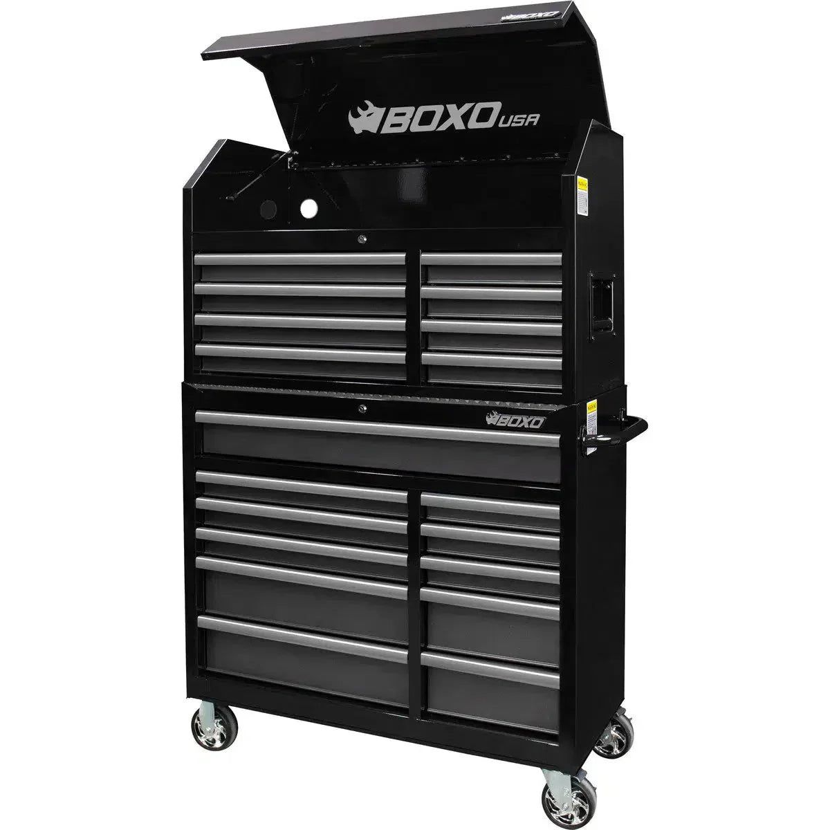 BoxoUSA Tech Series Loaded 41" 19-Drawer Rolling Tool Box Combo (222-Piece Set)