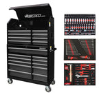 BoxoUSA Tech Series Loaded 41" 19-Drawer Rolling Tool Box Combo (222-Piece Set)