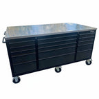 Large Steel 71x39" Garage Island Workbench – Stainless Steel Top