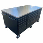 Large Steel 71x39" Garage Island Workbench – Stainless Steel Top