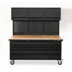 Overhead Pro 72" Rolling Tool Chest | 79" Tall | 24" Deep | 14 Drawers | Overheads | Pegboard & Power Strip