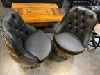 Luxury Whiskey & Wine Barrel Captain Chair — Memory Foam, Brown Upholstery