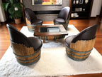 Whiskey & Wine Barrel Coffee Table — Glass Top, Hidden Storage